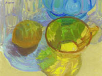 Colored Glass with Lemon